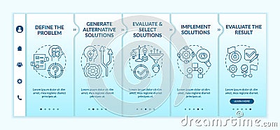 Problem solving steps onboarding vector template Vector Illustration
