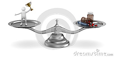 Problems dope in sports. Isolated 3D illustration Cartoon Illustration