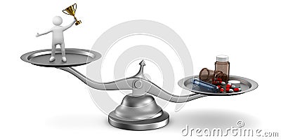 Problems dope in sports. Isolated 3D illustration Cartoon Illustration