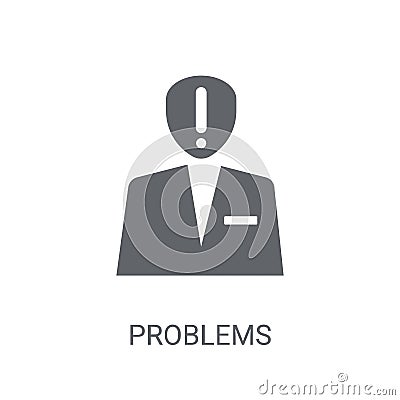 Problems icon. Trendy Problems logo concept on white background Vector Illustration