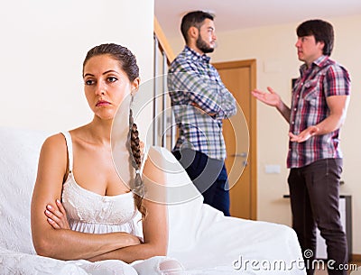 Problems of love triangle Stock Photo