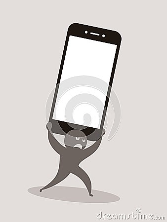 Problem and trouble with smartphone Vector Illustration