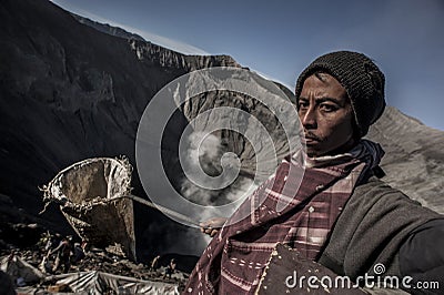 Indonesians Perform the Kasada Ritual on Mount Bromo Editorial Stock Photo