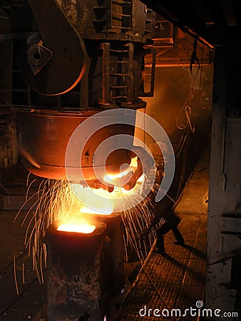 Metallurgical plant technological and production proccess. Stock Photo