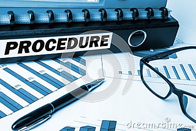 Procedure on folder Stock Photo