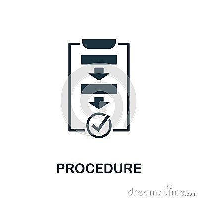 Procedure vector icon symbol. Creative sign from quality control icons collection. Filled flat Procedure icon for computer and Cartoon Illustration