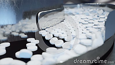 Proces van productie van pillen, tabletten Industrieel farmaceutisch concept Fabrieksmateriaal en machine staal stock videobeelden Proces van productie van pillen, tabletten Industrieel farmaceutisch concept Fabrieksmateriaal en machine staal stock videobeelden