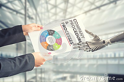 Process automation concept or use artificial intelligence to make business management easier Stock Photo