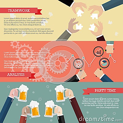 Process of business teamwork infographic Vector Illustration