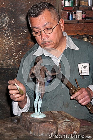 Process of casting statuettes Actor Statuettes Cast for 17th Annual Scrren Actors Guild Awards Editorial Stock Photo