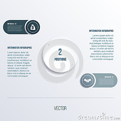 Process chart template for presentation 2 option Vector Illustration