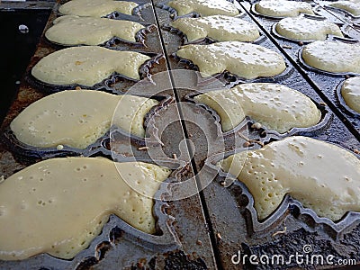 A process cooking Taiyaki made in Malang Stock Photo