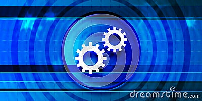 Process icon optimum prime digital smart blue banner background abstract futuristic motion illustration Cartoon Illustration