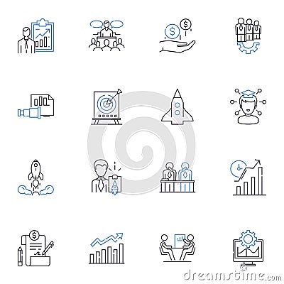 Process mapping line icons collection. Flowchart, Analysis, Visualization, Improvement, Efficiency, Standardization Vector Illustration