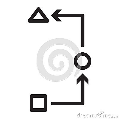 Process, method, step, procedure or workflow icon Black line art vector logo Vector Illustration