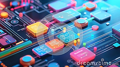 Process Modeling Infographic, Visual guide to process modeling with engaging color scheme and interactivity Stock Photo