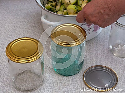 The process of preserving vegetables Stock Photo