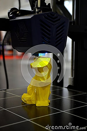 Process printing object 3D printer 3D printer printing model from molten plastic Stock Photo