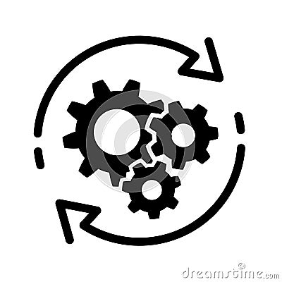 Process icon, technology, engine symbol Vector Illustration