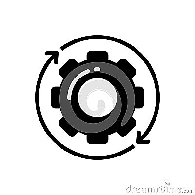 Black solid icon for Processed, prepared and operation Vector Illustration