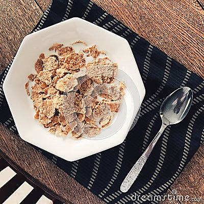 cereal with milk in the bowl Stock Photo