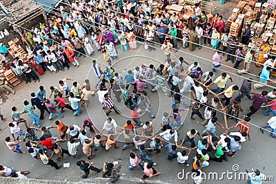 Procession of Hindu God Ram , Sita and Hanuman Editorial Stock Photo