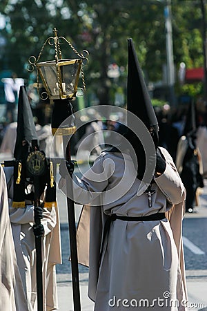 Holy Week in Guatemala: The Procession of the of the Holy Recumbent Christ of El Calvario Church, the largest one in the world Editorial Stock Photo