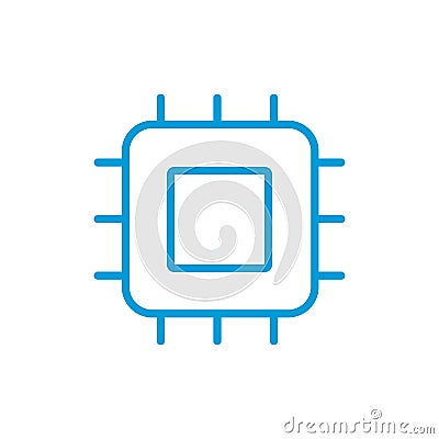 Processor linear icon. Core . Thin line illustration. Chip, chipset. Vector isolated outline drawing. Editable stroke Cartoon Illustration