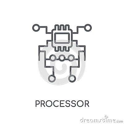 Processor linear icon. Modern outline Processor logo concept on Vector Illustration
