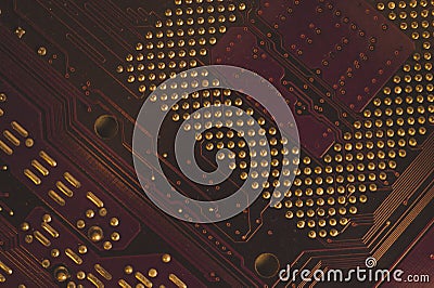 Processor pins macro. computer motherboard close up. cpu pins on a circuit board. computer central processor unit. modern Stock Photo