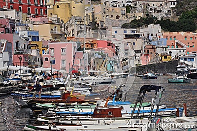 Procida, Marina Corricella, Naples - Napoli - Italy Editorial Stock Photo