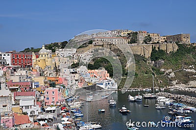 Procida, Marina Corricella, Naples - Napoli - Italy Editorial Stock Photo