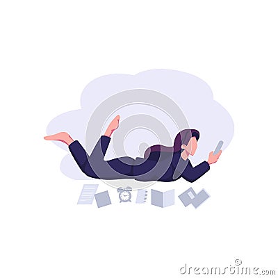 procrastination flat style illustration vectoe design Vector Illustration