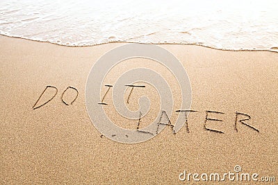 Procrastination or laziness concept, do it later Stock Photo