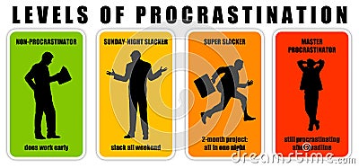 Procrastination levels Stock Photo