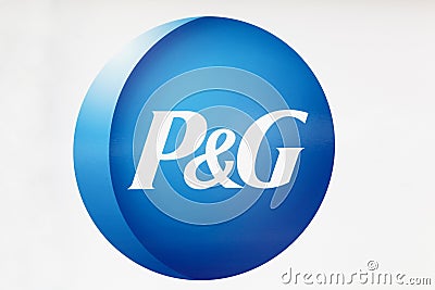 Procter and Gamble logo on a wall Editorial Stock Photo