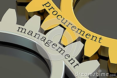 Procurement Management concept on the gearwheels, 3D rendering Stock Photo