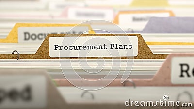Procurement Plans Concept on Folder Register. Stock Photo