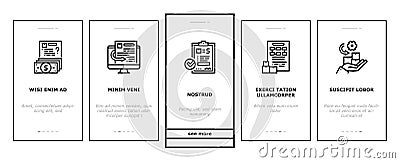 Procurement Process Onboarding Icons Set Vector Vector Illustration