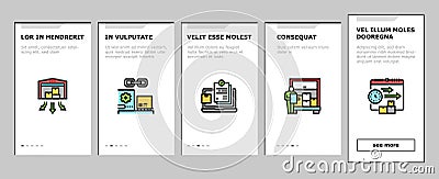 Procurement Process Onboarding Icons Set Vector Vector Illustration