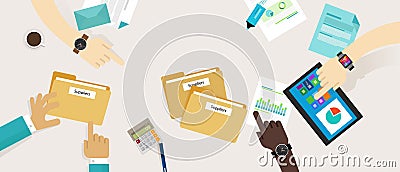 Procurement purchasing supplier management process Vector Illustration