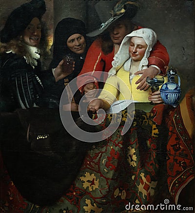 The Procuress by Dutch golden age painter Johannes Vermeer Editorial Stock Photo