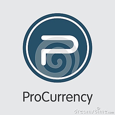 Procurrency Blockchain Cryptocurrency. Vector PROC Element. Vector Illustration