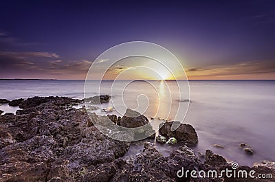 Prodigious marine sunset photo Stock Photo