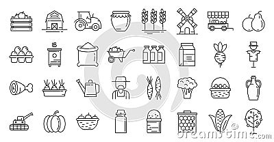 Producer icons set, outline style Vector Illustration