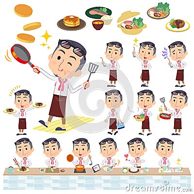 Producer middle men_cooking Vector Illustration