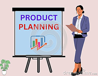 PRODUCT planning presentation by woman Stock Photo