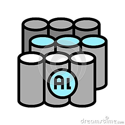 product of aluminium production color icon vector illustration Vector Illustration