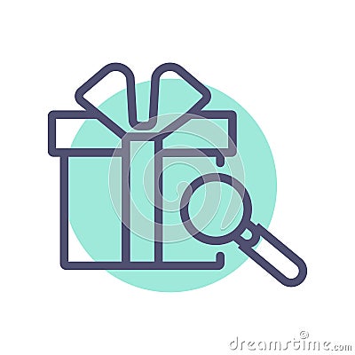 Product box icon. perfect icon with product box and search symbol- vector illustration Stock Photo