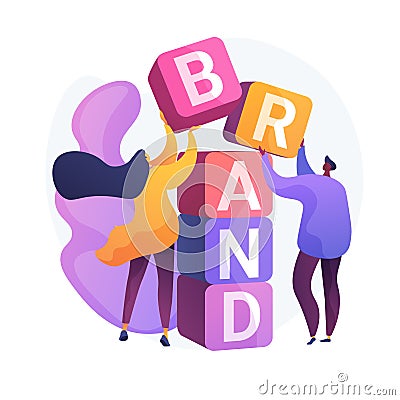 Product brand building vector concept metaphor. Vector Illustration